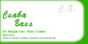 csaba bass business card